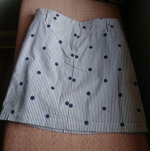 British Khaki cotton striped skirt Size 10